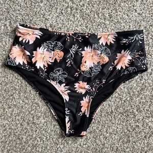 🦋 Beachsissi Black Peach Floral Swim Bottoms Beach Summer Vacation